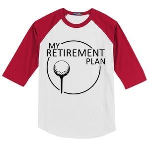 Golf Retirement Plan Funny Kids Colorblock Raglan Jersey