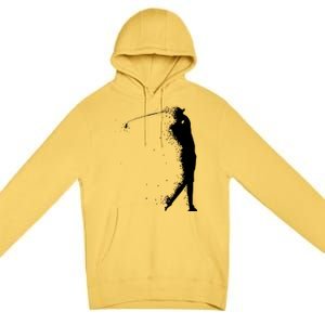 Golf Swing Splatter Golfer Logo Premium Pullover Hoodie