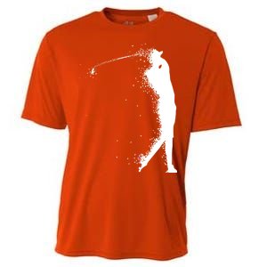 Golf Swing Splatter Golfer Logo Cooling Performance Crew T-Shirt