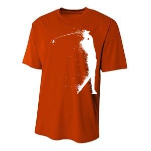 Golf Swing Splatter Golfer Logo Performance Sprint T-Shirt