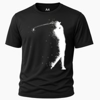 Golf Swing Splatter Golfer Logo Cooling Performance Crew T-Shirt