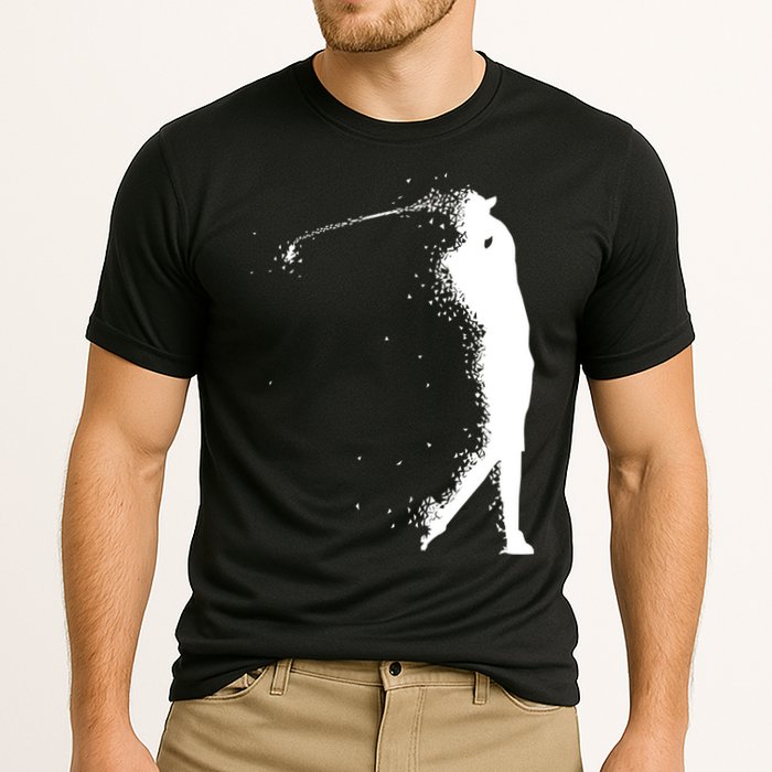 Golf Swing Splatter Golfer Logo Cooling Performance Crew T-Shirt