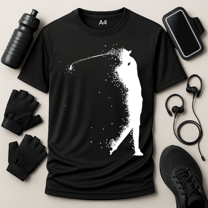 Golf Swing Splatter Golfer Logo Cooling Performance Crew T-Shirt