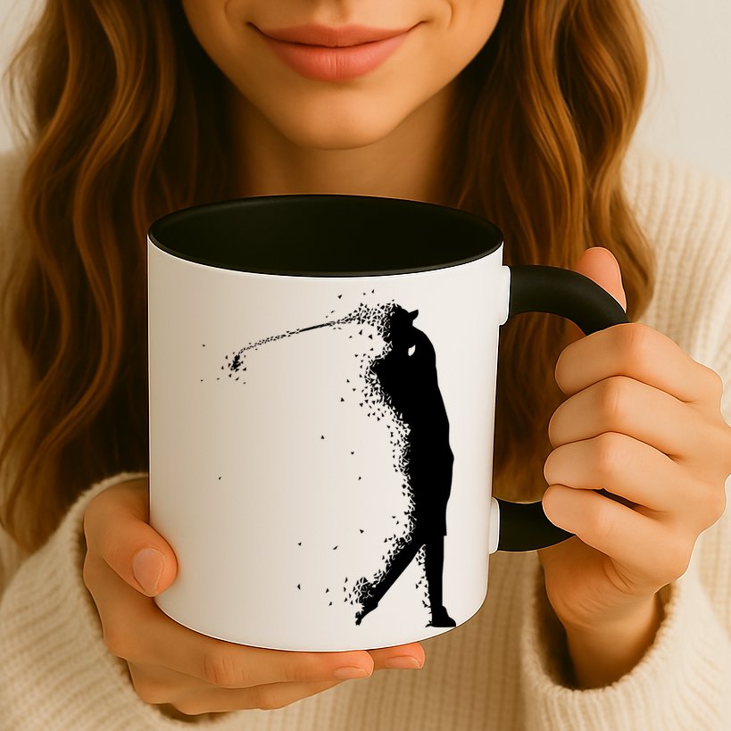 Golf Swing Splatter Golfer Logo Mug