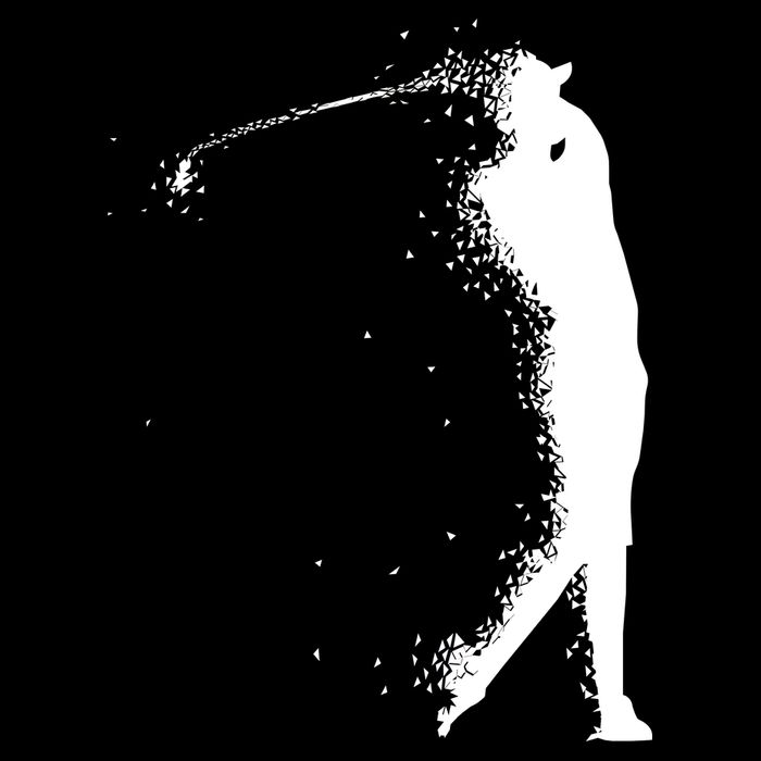 Golf Swing Splatter Golfer Logo Flatbill Hat
