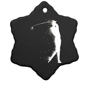 Golf Swing Splatter Golfer Logo Ceramic Star Ornament