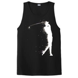 Golf Swing Splatter Golfer Logo PosiCharge Competitor Tank