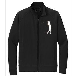 Golf Swing Splatter Golfer Logo Stretch Full-Zip Cadet Jacket