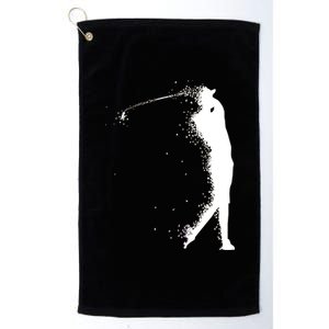 Golf Swing Splatter Golfer Logo Platinum Collection Golf Towel