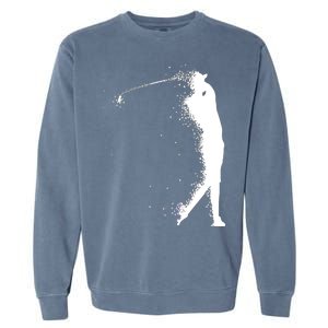 Golf Swing Splatter Golfer Logo Garment-Dyed Sweatshirt