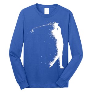 Golf Swing Splatter Golfer Logo Long Sleeve Shirt