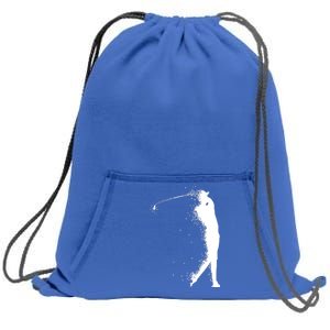 Golf Swing Splatter Golfer Logo Sweatshirt Cinch Pack Bag