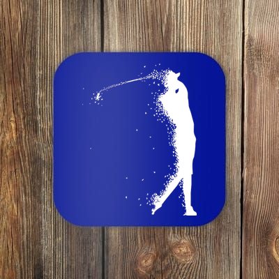 Golf Swing Splatter Golfer Logo Coaster