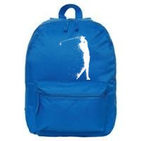 Golf Swing Splatter Golfer Logo 16 in Basic Backpack