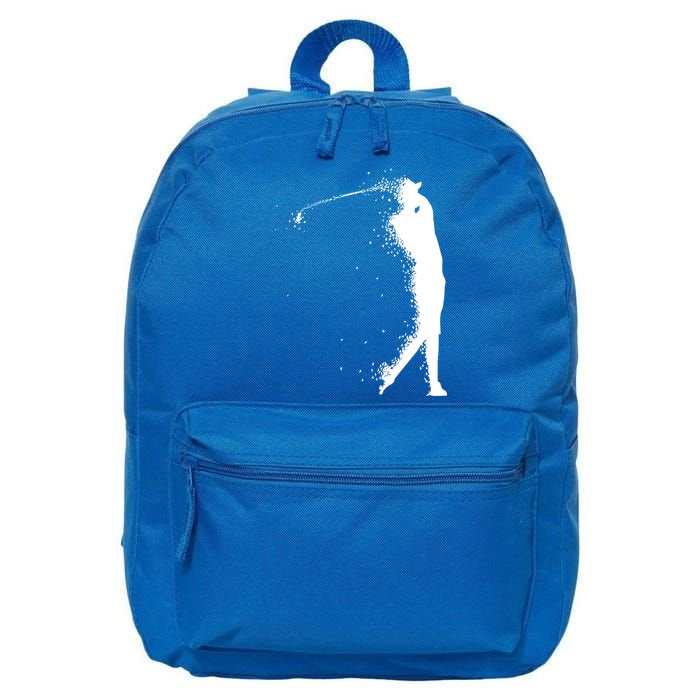 Golf Swing Splatter Golfer Logo 16 in Basic Backpack