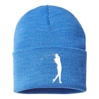 Golf Swing Splatter Golfer Logo Sustainable Knit Beanie