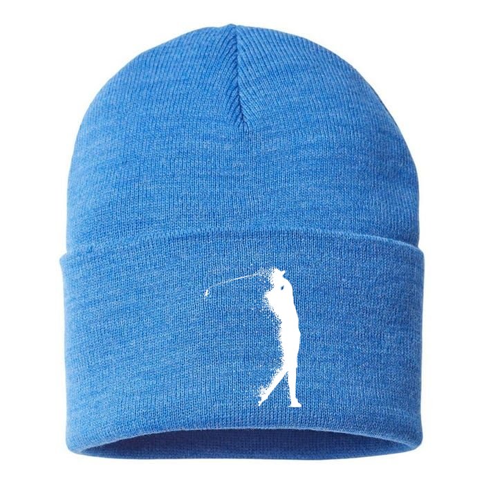 Golf Swing Splatter Golfer Logo Sustainable Knit Beanie