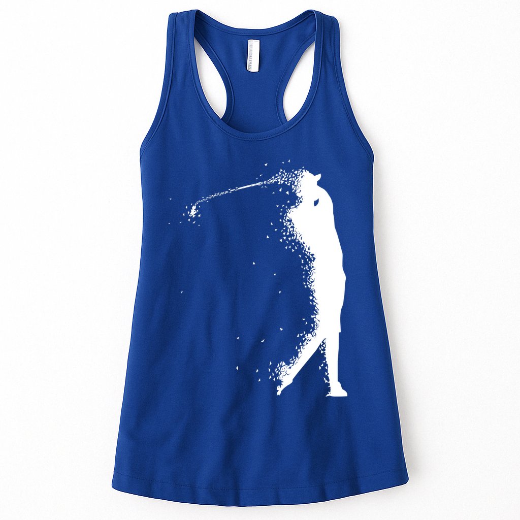 Golf Swing Splatter Golfer Logo Womens Tank Top