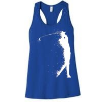 Golf Swing Splatter Golfer Logo Women's Racerback Tank