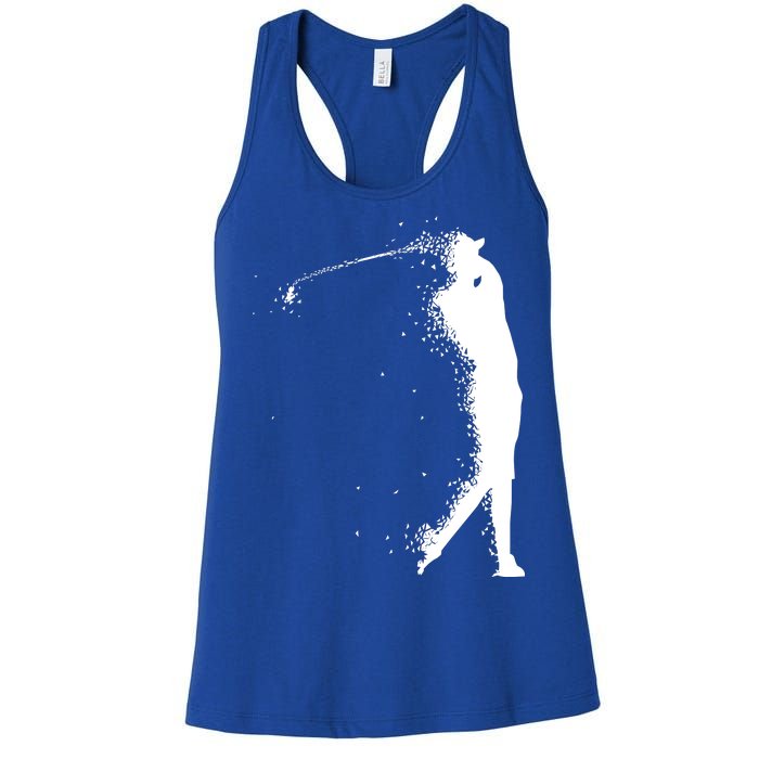 Golf Swing Splatter Golfer Logo Women's Racerback Tank