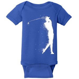 Golf Swing Splatter Golfer Logo Baby Bodysuit