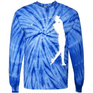 Golf Swing Splatter Golfer Logo Tie-Dye Long Sleeve Shirt