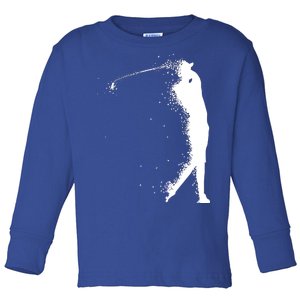 Golf Swing Splatter Golfer Logo Toddler Long Sleeve Shirt