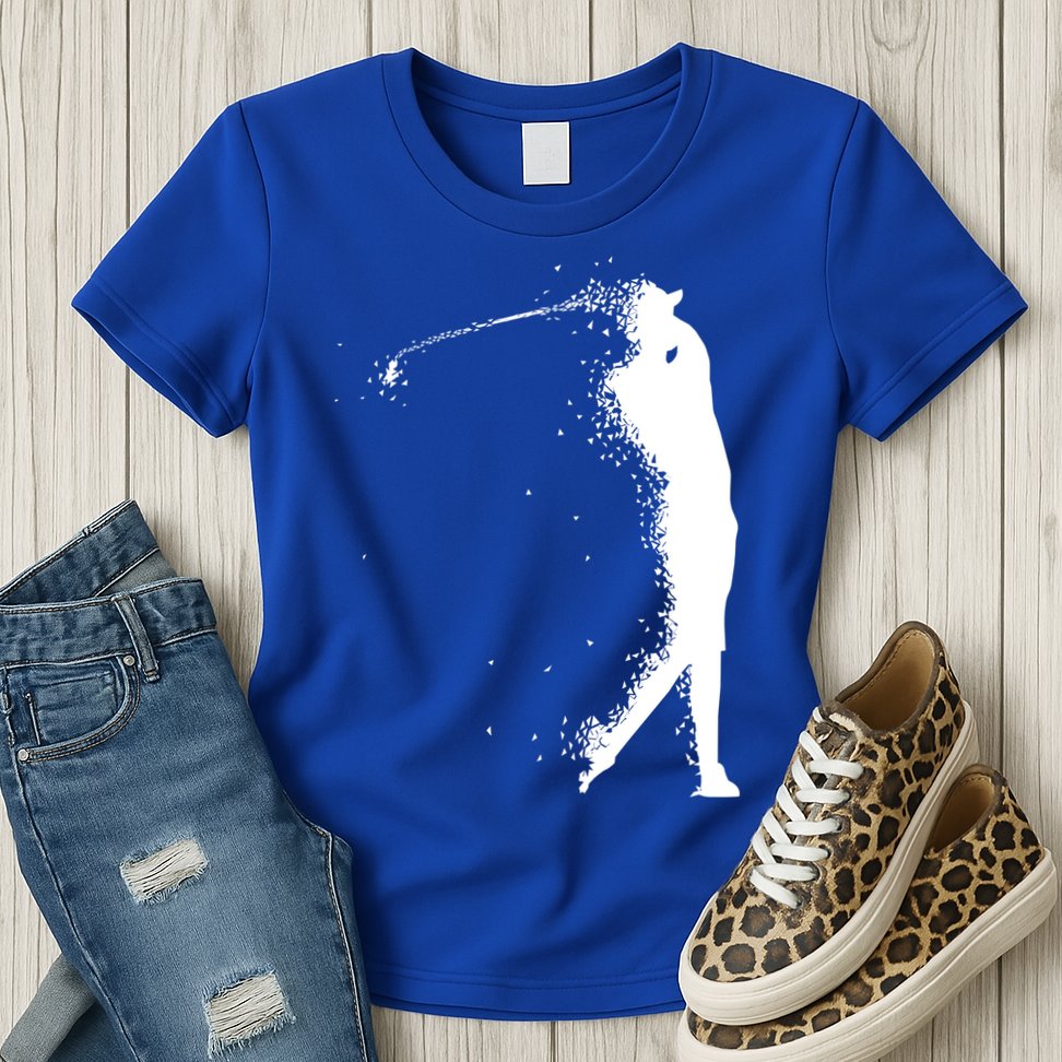 Golf Swing Splatter Golfer Logo Womens T-Shirt