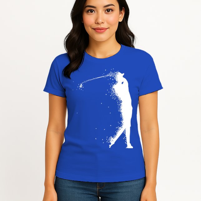 Golf Swing Splatter Golfer Logo Womens T-Shirt