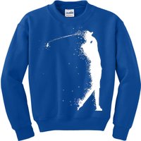 Golf Swing Splatter Golfer Logo Kids Sweatshirt