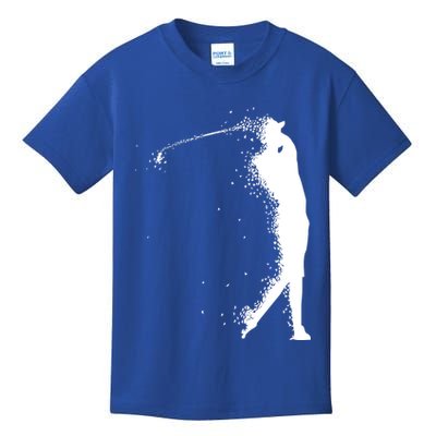 Golf Swing Splatter Golfer Logo Kids T-Shirt