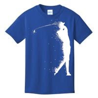 Golf Swing Splatter Golfer Logo Kids T-Shirt