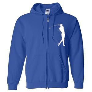 Golf Swing Splatter Golfer Logo Full Zip Hoodie