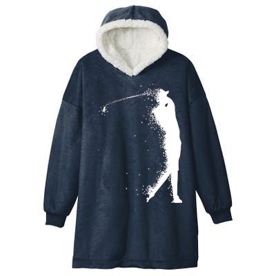 Golf Swing Splatter Golfer Logo Hooded Wearable Blanket