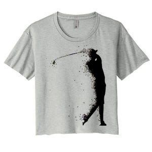 Golf Swing Splatter Golfer Logo Women's Crop Top Tee