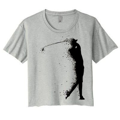 Golf Swing Splatter Golfer Logo Women's Crop Top Tee