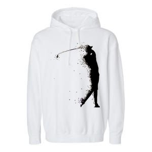 Golf Swing Splatter Golfer Logo Garment-Dyed Fleece Hoodie