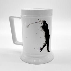 Golf Swing Splatter Golfer Logo Beer Stein