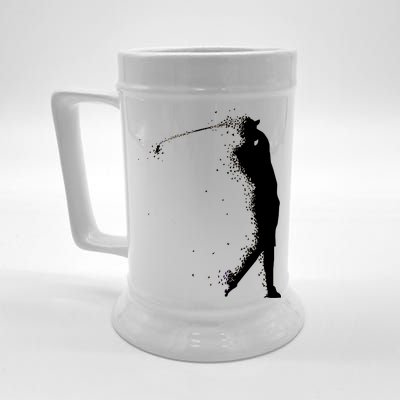 Golf Swing Splatter Golfer Logo Beer Stein