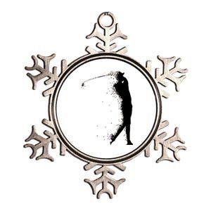 Golf Swing Splatter Golfer Logo Metallic Star Ornament