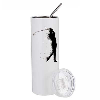 Golf Swing Splatter Golfer Logo Stainless Steel Tumbler