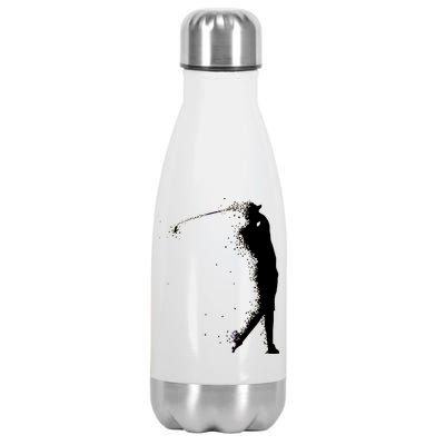 Golf Swing Splatter Golfer Logo Stainless Steel Insulated Water Bottle