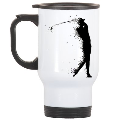 Golf Swing Splatter Golfer Logo Stainless Steel Travel Mug