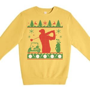 Golf Ugly Christmas Sweater Premium Crewneck Sweatshirt