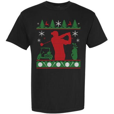 Golf Ugly Christmas Sweater Garment-Dyed Heavyweight T-Shirt