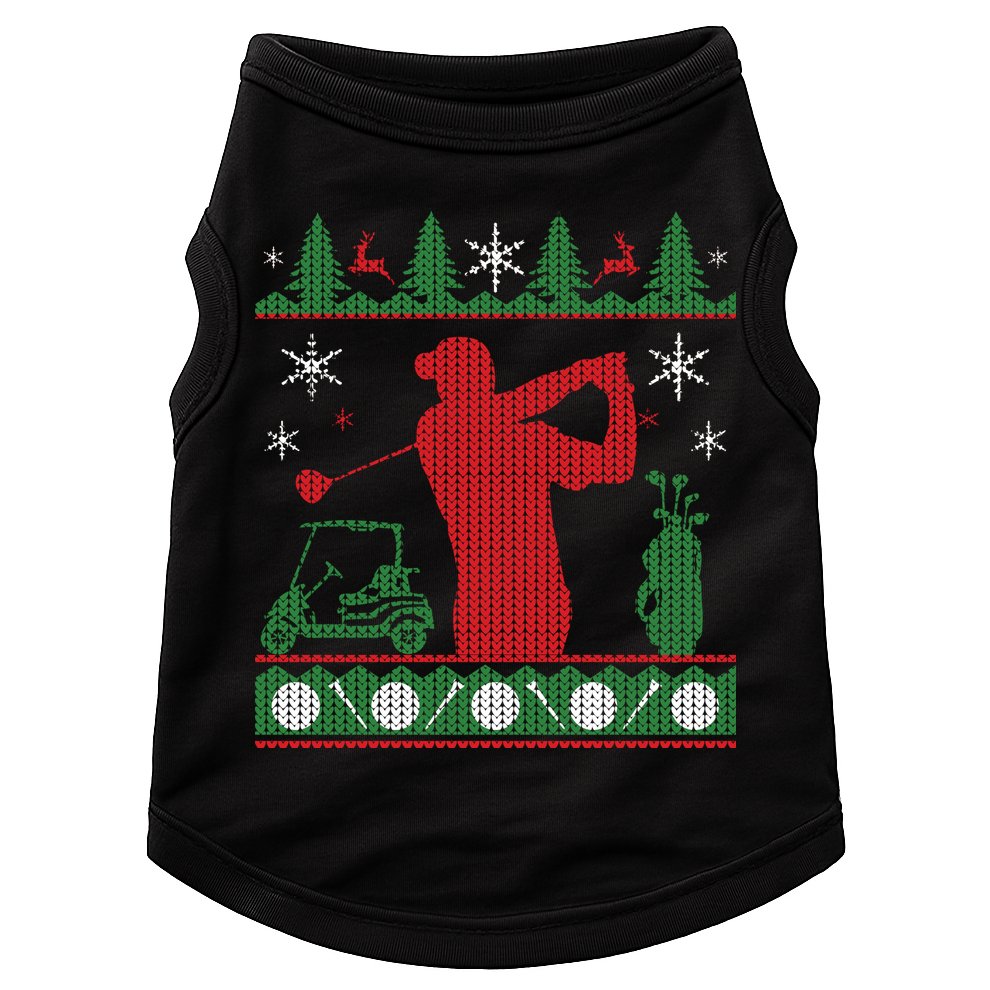 Golf Ugly Christmas Sweater Doggie Tank