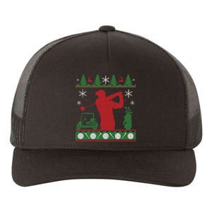 Golf Ugly Christmas Sweater Yupoong Adult 5-Panel Trucker Hat