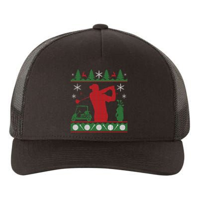 Golf Ugly Christmas Sweater Yupoong Adult 5-Panel Trucker Hat