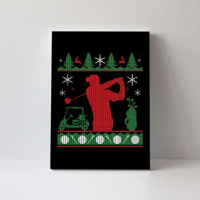 Golf Ugly Christmas Sweater Canvas