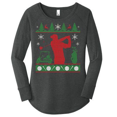 Golf Ugly Christmas Sweater Women's Perfect Tri Tunic Long Sleeve Shirt